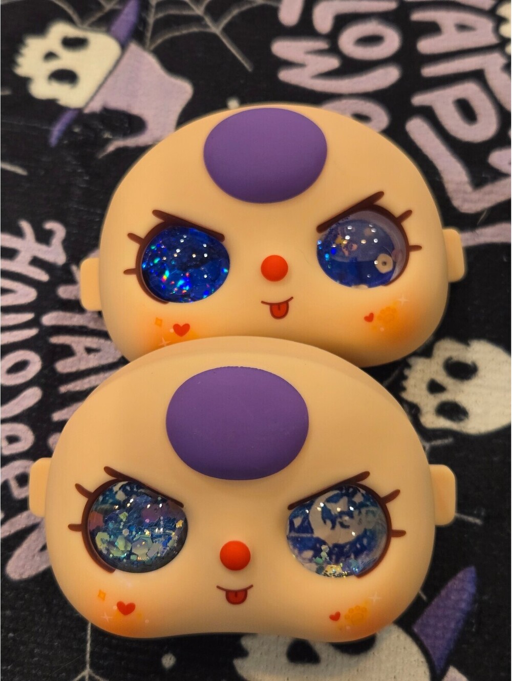 Purple forehead blue glitter-eye face toy 100%
